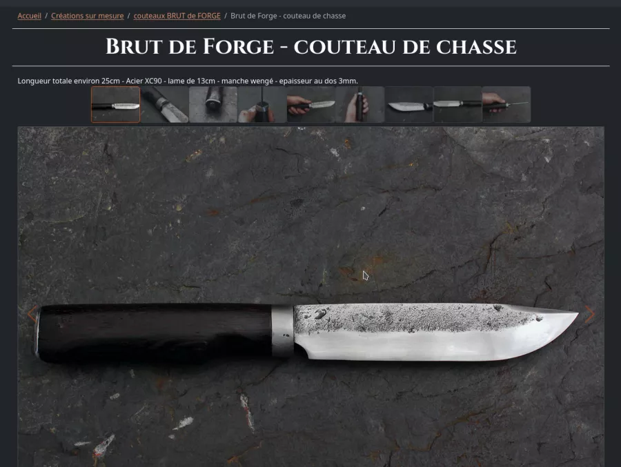 Image du site de pierre forge tranquille présentant une création sur mesure