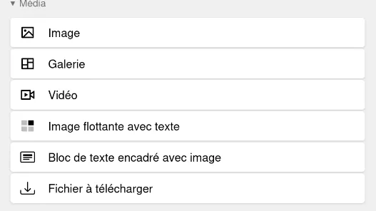 Image d'illustration de la page Blocs de contenus média