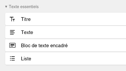 Image d'illustration de la page Blocs de texte essentiels