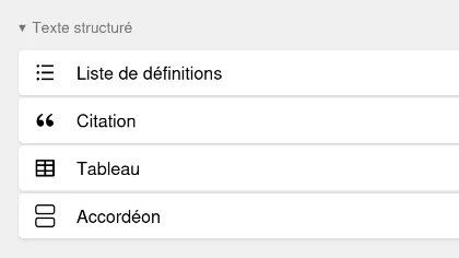 Image d'illustration de la page Blocs de texte structurés